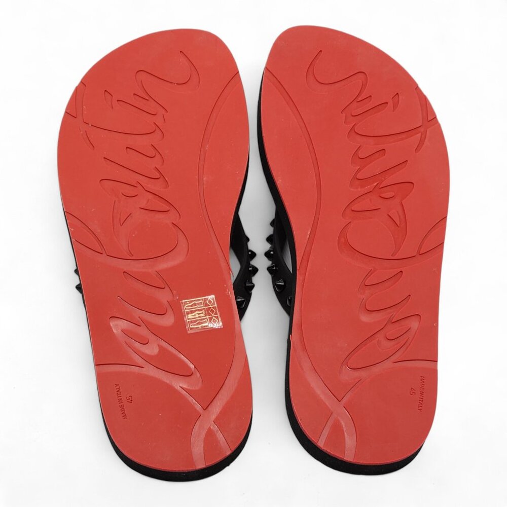 Christian Louboutin Loubi Flip Studded Flip Flops in Black - Picture 14 of 16
